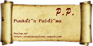 Puskás Palóma névjegykártya